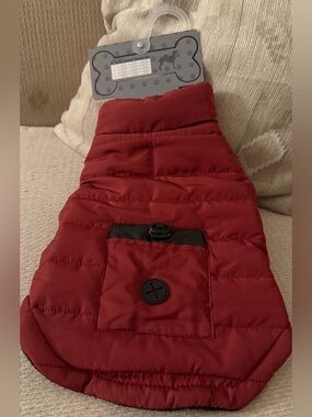 Quilted Red Dog Puffer Vest